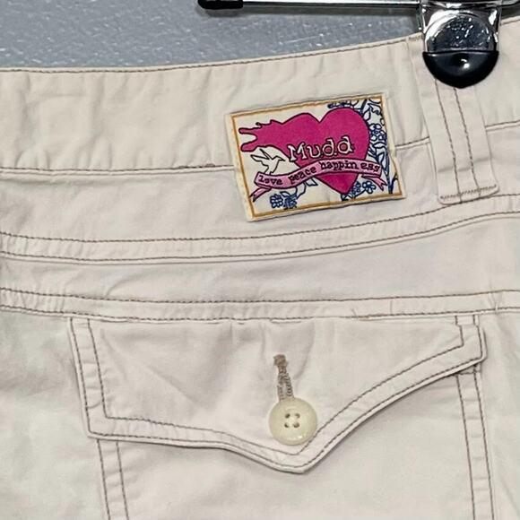 Mudd Size 13 Light Beige Khaki Capris Pants Y2K 2000s Utility Gorpcore Hiking - Picture 6 of 13